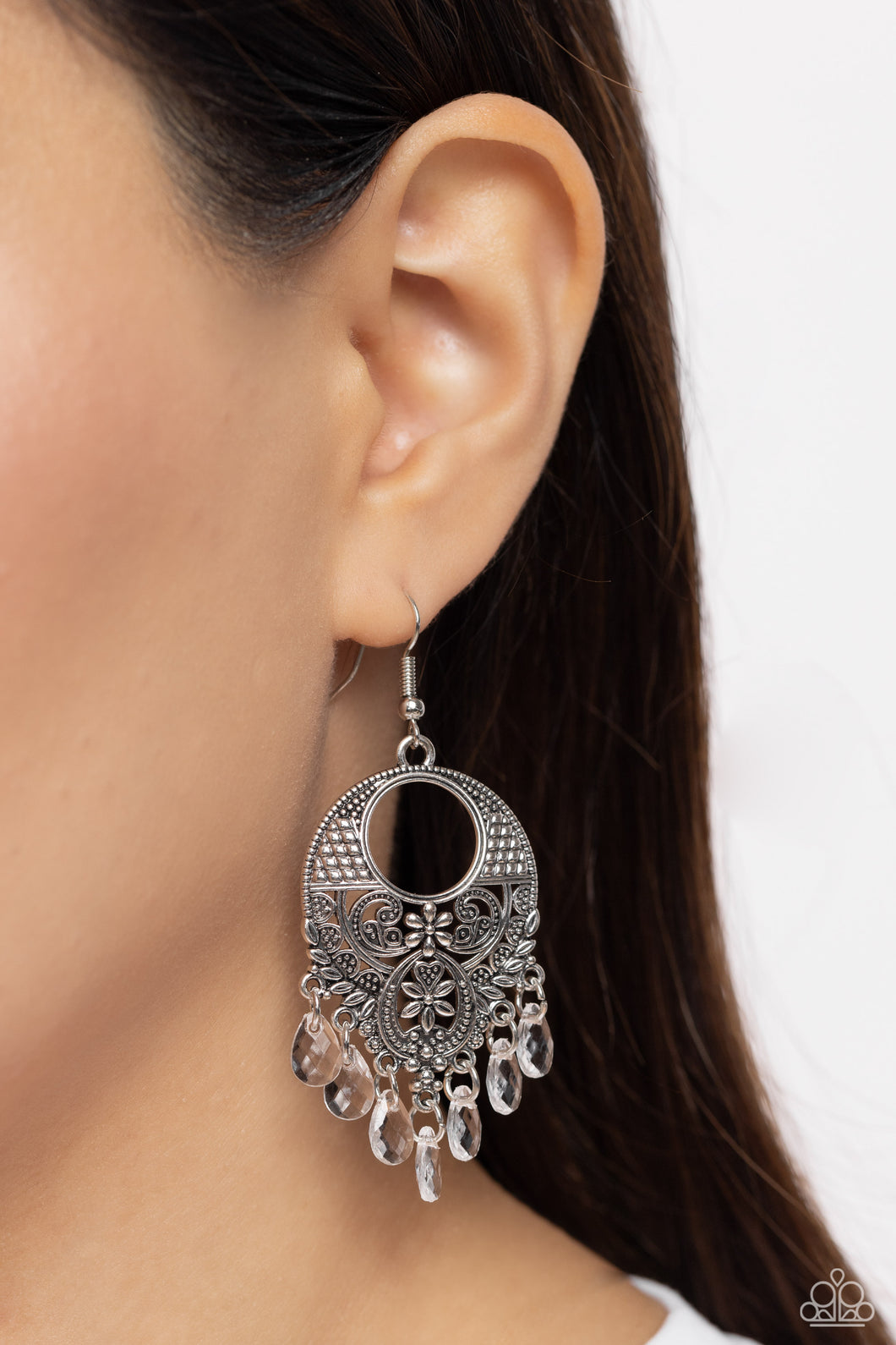 Paparazzi ~ Prismatically Prairie ~ White Earrings