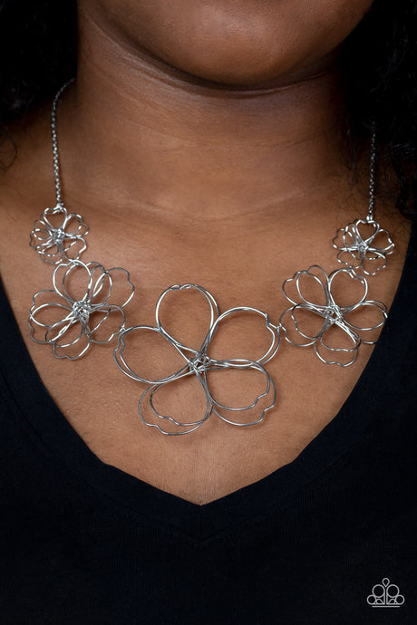 Paparazzi - The Show Must GROW On - Silver Necklace Set