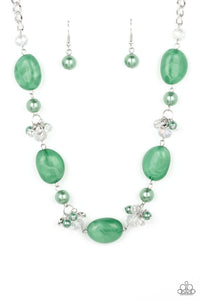 Paparazzi ~ The Top TENACIOUS ~ Green Necklace Set