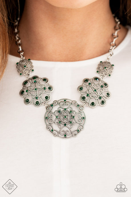 Paparazzi ~ Royally Romantic ~ Green Necklace and Bracelet Set (Fashion Fix Exclusive)