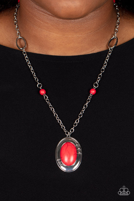 Paparazzi ~ Mojave Meditation ~ Red Necklace Set