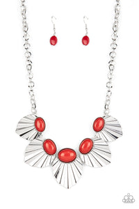 Paparazzi ~ Fearlessly Ferocious ~ Red Necklace Set
