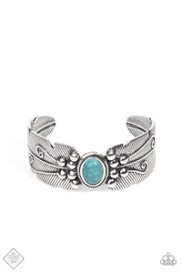 Paparazzi ~ Desert Haven ~ Blue Turquoise Cuff Bracelet (Fashion Fix Exclusive)
