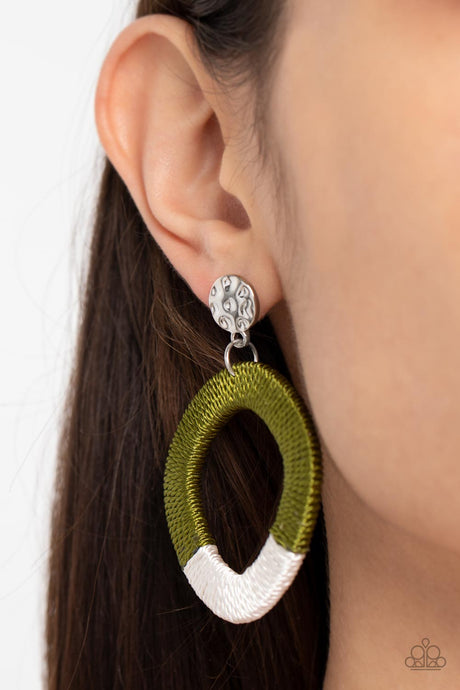 Paparazzi ~ Thats a WRAPAROUND ~ Green Post Earrings