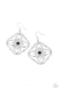 Paparazzi ~ Treasure GROVE ~ Green Earrings