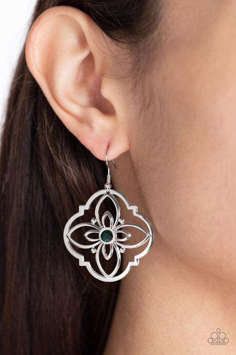 Paparazzi ~ Treasure GROVE ~ Green Earrings