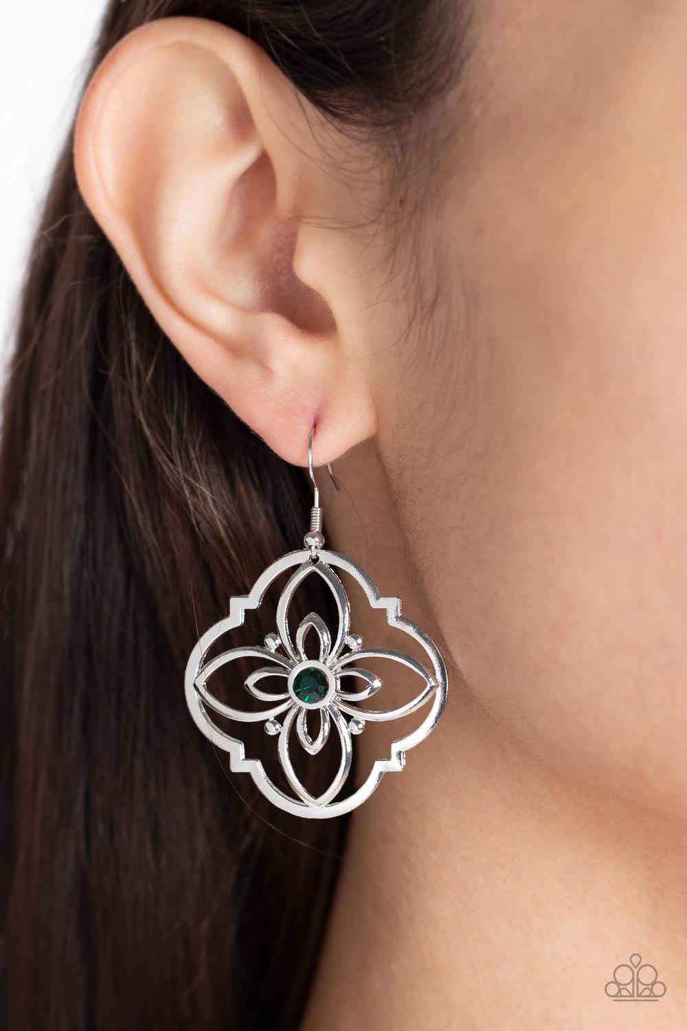 Paparazzi ~ Treasure GROVE ~ Green Earrings