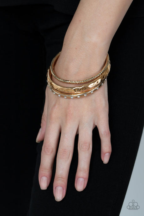 Paparazzi ~ Confidently Curvaceous ~ Gold Bangle Bracelets