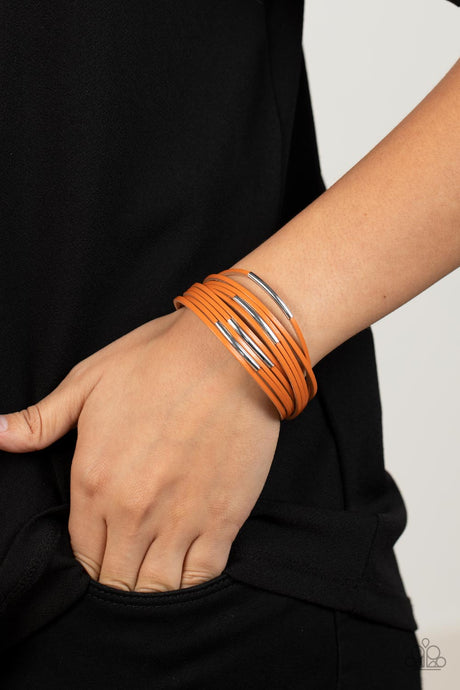 Paparazzi ~ Suburban Outing ~ Orange Magnetic  Clasp Bracelet