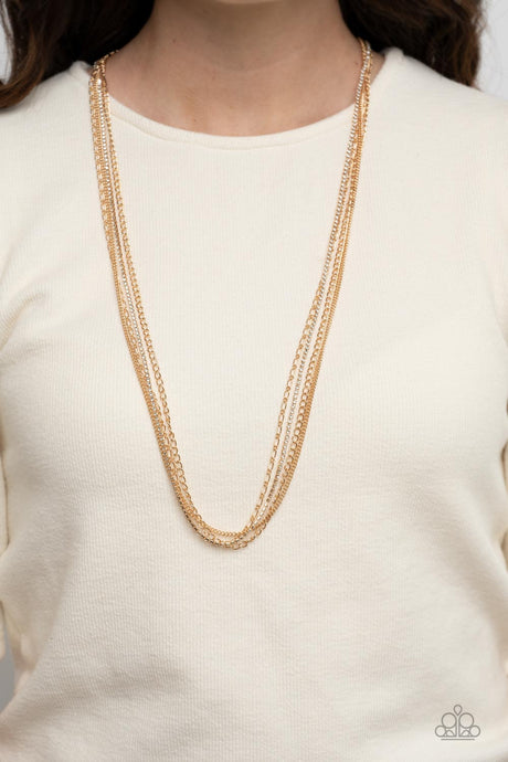 Paparazzi ~ Undauntingly Urban ~ Gold Necklace Set