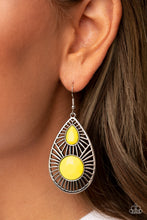 Load image into Gallery viewer, Paparazzi ~ Prima Donna Diva ~ Yellow Earrings