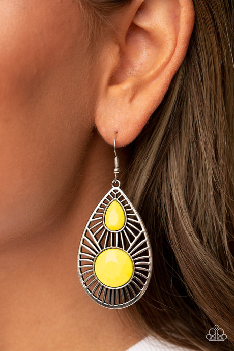 Paparazzi ~ Prima Donna Diva ~ Yellow Earrings