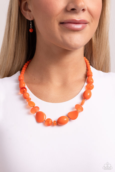 Paparazzi ~ Tropical Tsunami ~ Orange Necklace Set