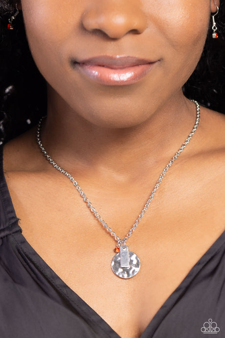 Paparazzi ~ Minimal EFFORTLESS ~ Orange Necklace Set