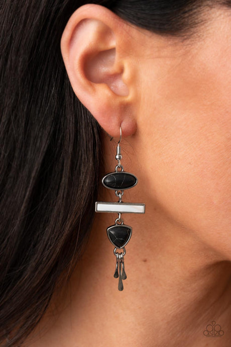 Paparazzi ~ Adventurously Artisan ~ Black Earrings