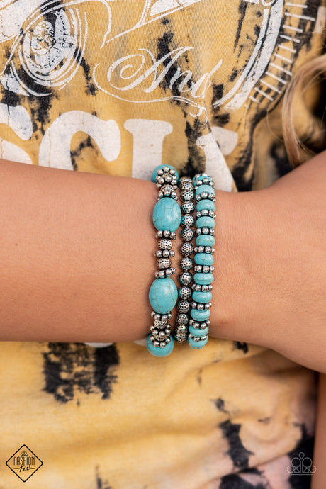 Paparazzi ~ Take By SANDSTORM ~ Blue Turquiose Bracelet (Fashion Fix Exclusive)