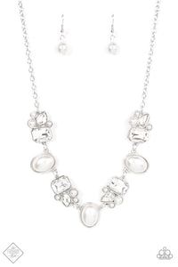 Paparazzi ~ Sensational Showstopper ~ White Necklace and Bracelet Set (Fashion Fix Exclusive)