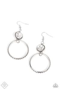 Paparazzi ~ Standalone Sparkle ~ White Earrings (Fashion Fix Exclusive)