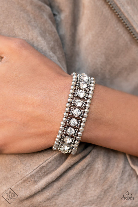 Paparazzi ~ Ritzy Reboot ~ White Bracelet (Fashion Fix Exclusive)