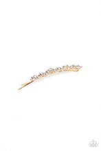 Load image into Gallery viewer, Paparazzi ~ Starry Sprinkles ~ Gold Rhinestone Hair Clip - Klassy Jewelz Boutique