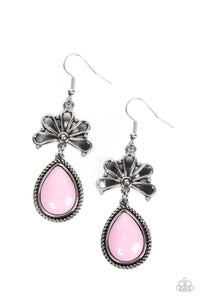 Paparazzi ~ Brightly Blooming ~ Pink Earrings