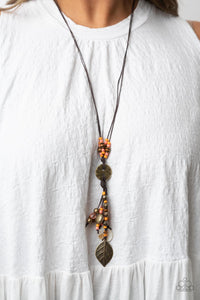 Paparazzi - Knotted Keepsake - Orange Necklace Set