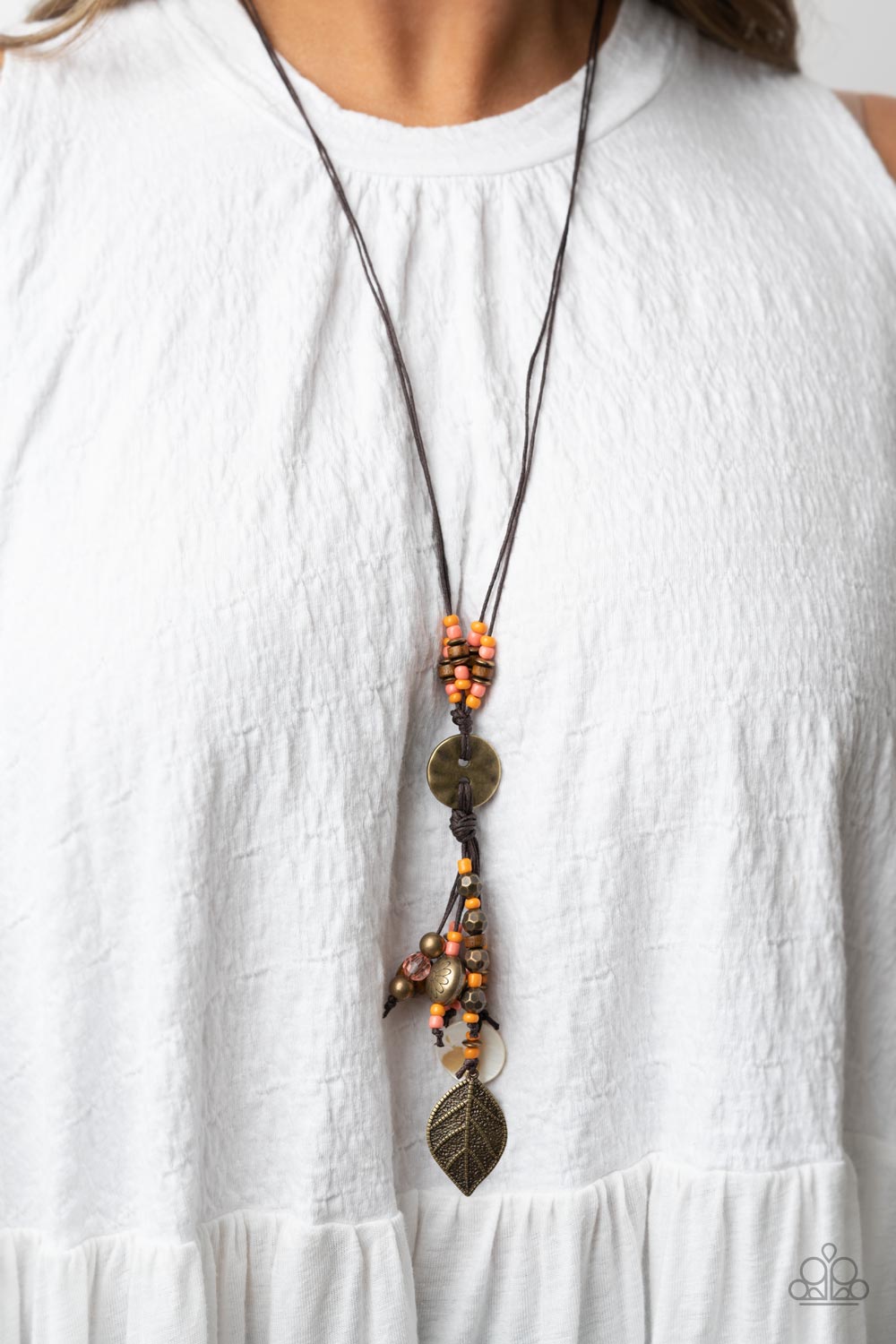 Paparazzi - Knotted Keepsake - Orange Necklace Set