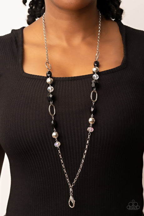 Paparazzi - Vivid Variety - Black Lanyard Necklace Set
