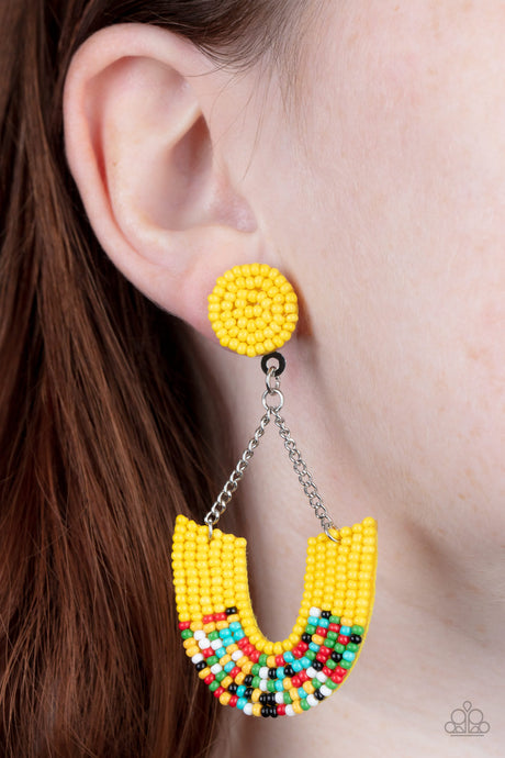 Paparazzi ~ Make it RAINBOW ~ Yellow Earrings