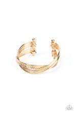 Load image into Gallery viewer, Paparazzi ~ Industrialized Shimmer ~ Gold Cuff Bracelet