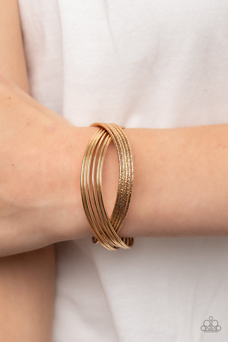 Paparazzi ~ Industrialized Shimmer ~ Gold Cuff Bracelet