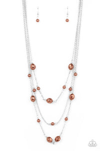 Paparazzi ~ Pearlicious Pop ~ Brown Pearl Necklace Set