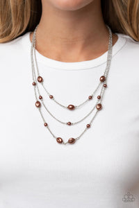 Paparazzi ~ Pearlicious Pop ~ Brown Pearl Necklace Set