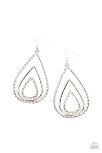 Paparazzi ~ Tastefully Twisty ~ Silver Earrings