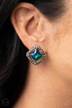 Load image into Gallery viewer, Paparazzi ~ Cosmic Catwalk ~ Green Clip-On Earrings