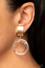 Load image into Gallery viewer, Paparazzi ~ Clear Out! ~ Gold Clip-On Earrings