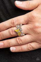 Load image into Gallery viewer, Paparazzi ~ All FLUTTERED Up ~ Yellow Ring with Stretchy Band