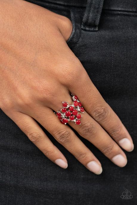 Paparazzi - Seeing Eye to Cats Eye - Red Ring (stretchy band)