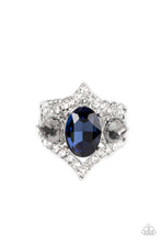 Load image into Gallery viewer, Paparazzi ~ Bow Down to Dazzle ~ Blue Ring with Stretchy Band