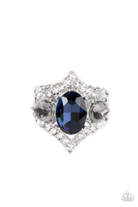 Paparazzi ~ Bow Down to Dazzle ~ Blue Ring with Stretchy Band