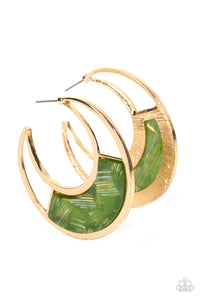 Paparazzi ~ Contemporary Curves ~ Green Hoop Earrings