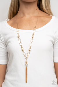 Paparazzi ~ Taken with Tassels ~ Gold Necklace Set