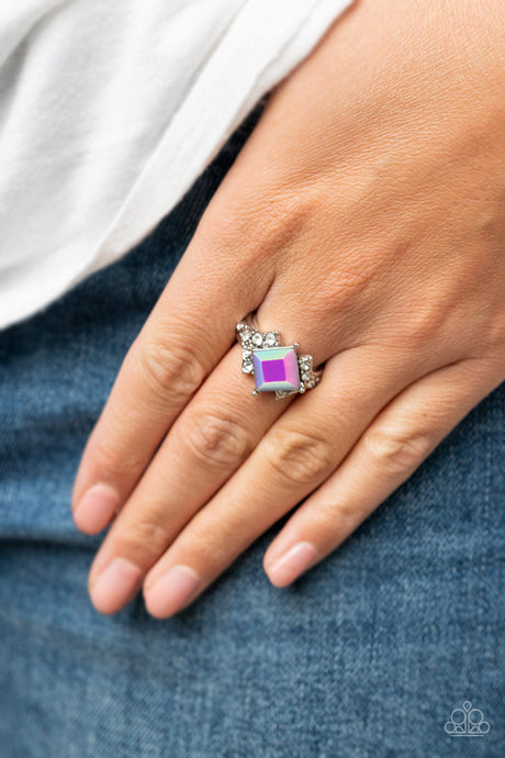 Paparazzi ~ Mind-Blowing Brilliance ~ Purple Ring with Dainty Stretchy Band