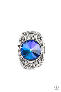 Paparazzi ~ Galactic Garden ~ Blue Ring with Stretchy Band