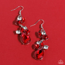 Load image into Gallery viewer, Paparazzi ~ Rhinestone Reveler ~ Red Earrings
