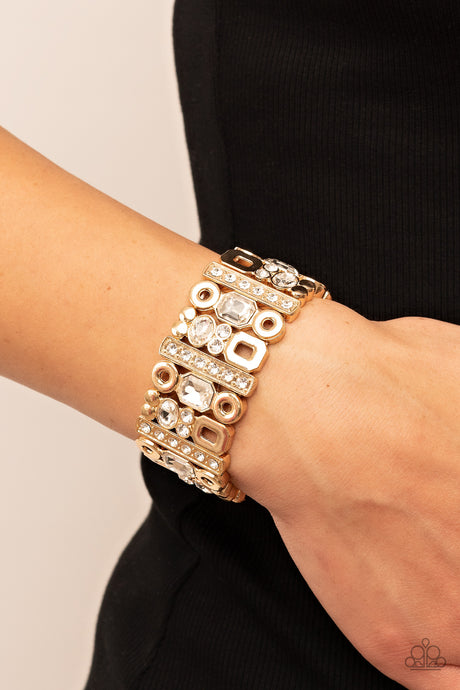 Paparazzi ~ Dynamically Diverse ~ Gold Bracelet