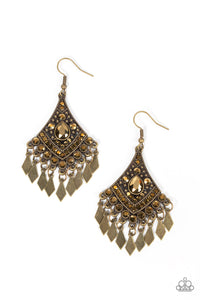 Paparazzi ~ Indie Iridescence ~ Brass Earrings
