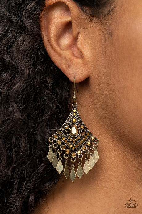Paparazzi ~ Indie Iridescence ~ Brass Earrings