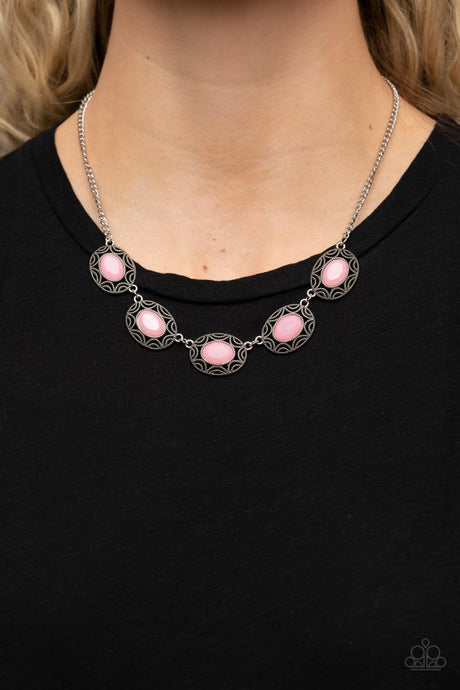 Paparazzi ~ Sunshiny Shimmer ~ Pink Necklace Set