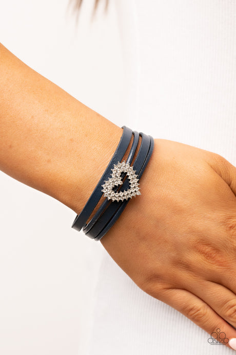 Paparazzi ~ Wildly in Love ~ Blue Urban Bracelet with  Magnetic Closure